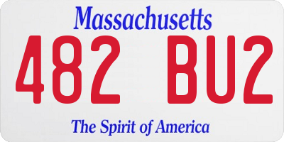 MA license plate 482BU2