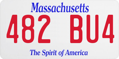 MA license plate 482BU4