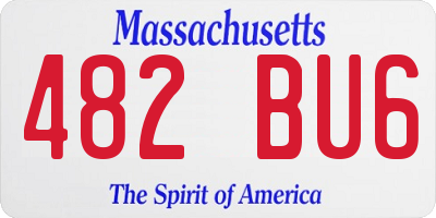 MA license plate 482BU6