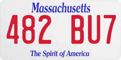 MA license plate 482BU7