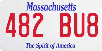 MA license plate 482BU8