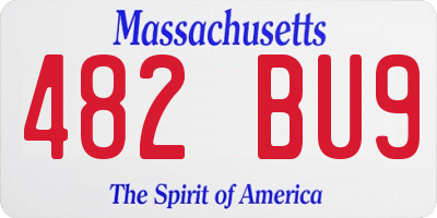 MA license plate 482BU9