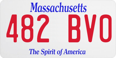 MA license plate 482BV0