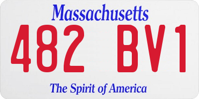 MA license plate 482BV1