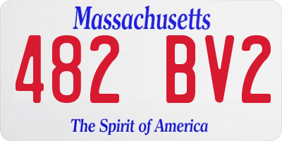 MA license plate 482BV2