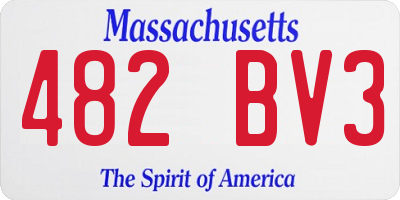 MA license plate 482BV3