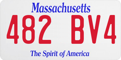 MA license plate 482BV4