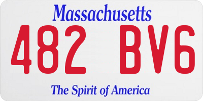MA license plate 482BV6