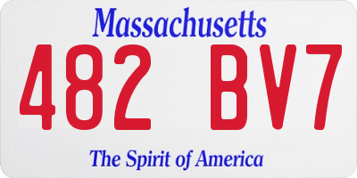 MA license plate 482BV7