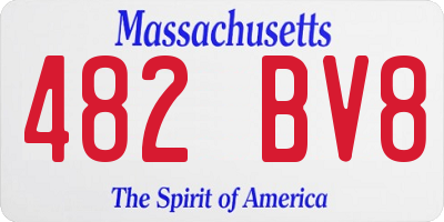 MA license plate 482BV8