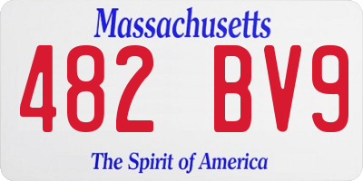 MA license plate 482BV9
