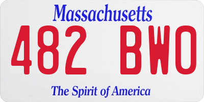MA license plate 482BW0