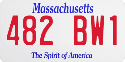 MA license plate 482BW1