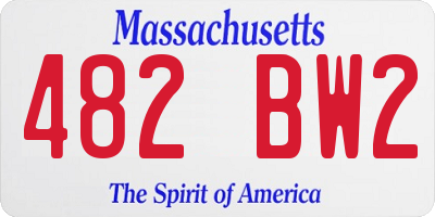 MA license plate 482BW2
