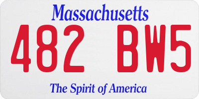 MA license plate 482BW5