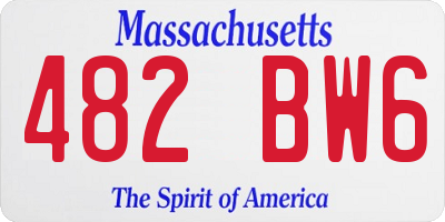 MA license plate 482BW6