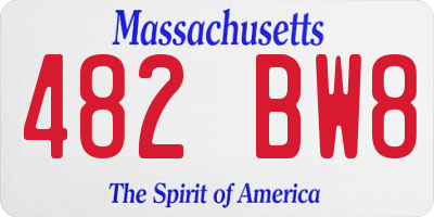 MA license plate 482BW8