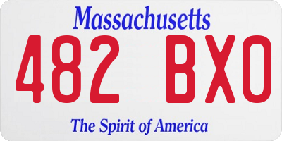 MA license plate 482BX0