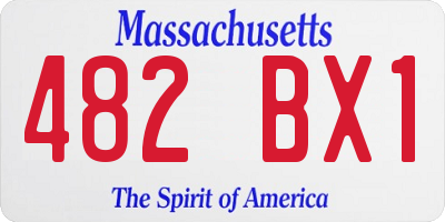 MA license plate 482BX1