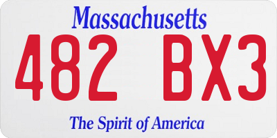 MA license plate 482BX3