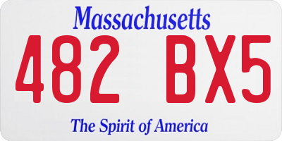MA license plate 482BX5