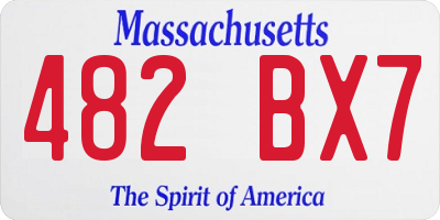 MA license plate 482BX7