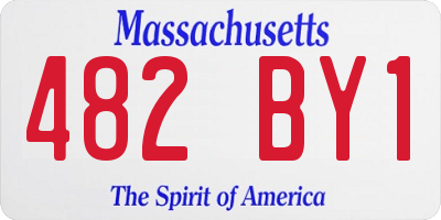 MA license plate 482BY1