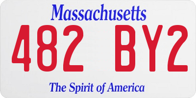 MA license plate 482BY2