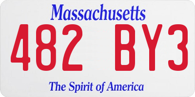 MA license plate 482BY3