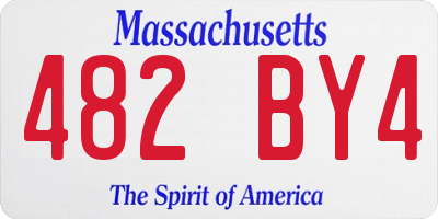 MA license plate 482BY4
