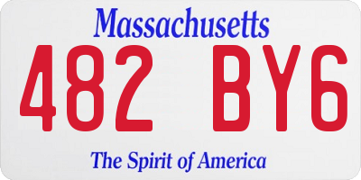 MA license plate 482BY6