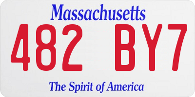 MA license plate 482BY7