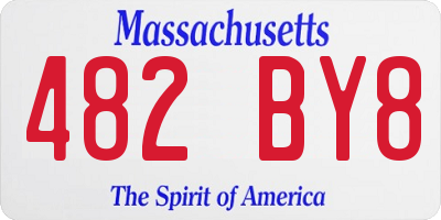 MA license plate 482BY8