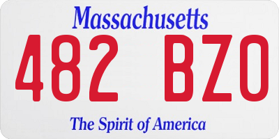 MA license plate 482BZ0
