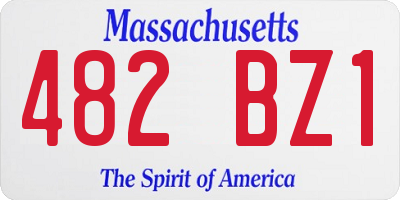 MA license plate 482BZ1