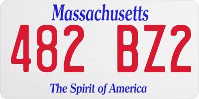 MA license plate 482BZ2