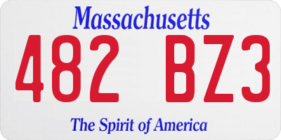 MA license plate 482BZ3