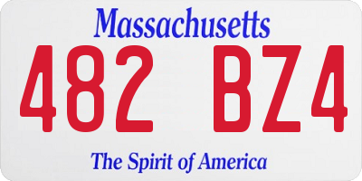 MA license plate 482BZ4