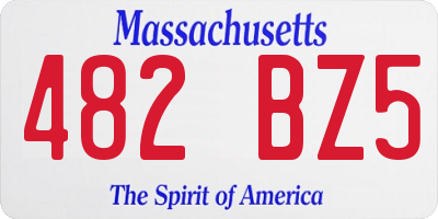 MA license plate 482BZ5