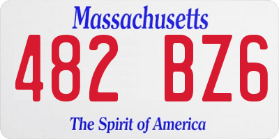 MA license plate 482BZ6