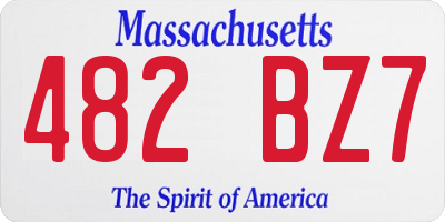 MA license plate 482BZ7
