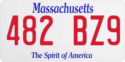 MA license plate 482BZ9