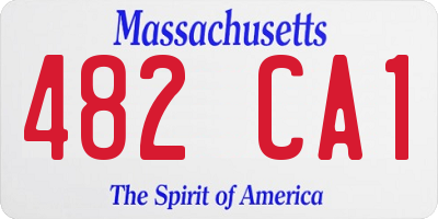 MA license plate 482CA1