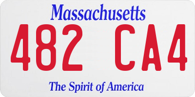 MA license plate 482CA4