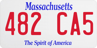 MA license plate 482CA5