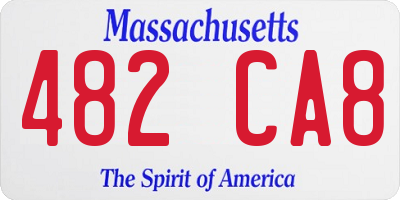 MA license plate 482CA8