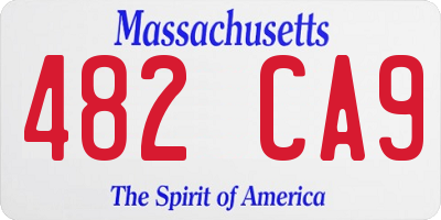 MA license plate 482CA9