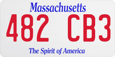 MA license plate 482CB3