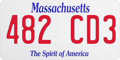 MA license plate 482CD3