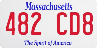 MA license plate 482CD8
